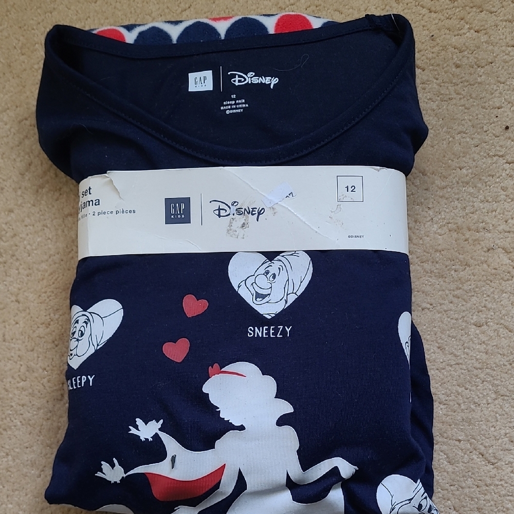GAP Disney Navy Pajama Set with Heart Accents